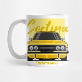 Front Yellow Cortina MK3 Classic Mug